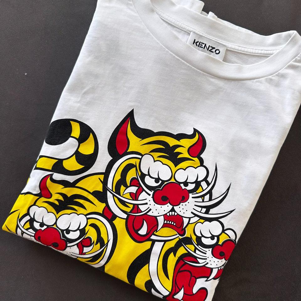 Kenzo T-Shirt Tiger Asia Front & Back Print Lion