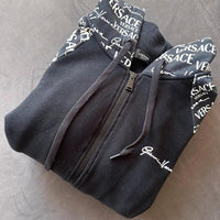 Versace Mainline Hoodie mit Logo Kontrastärmeln Gianni Versace