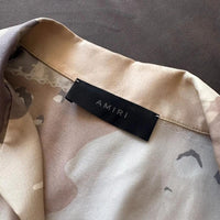 Amiri Hemd aus 100% Seide Patchwork Camo Italy Silk