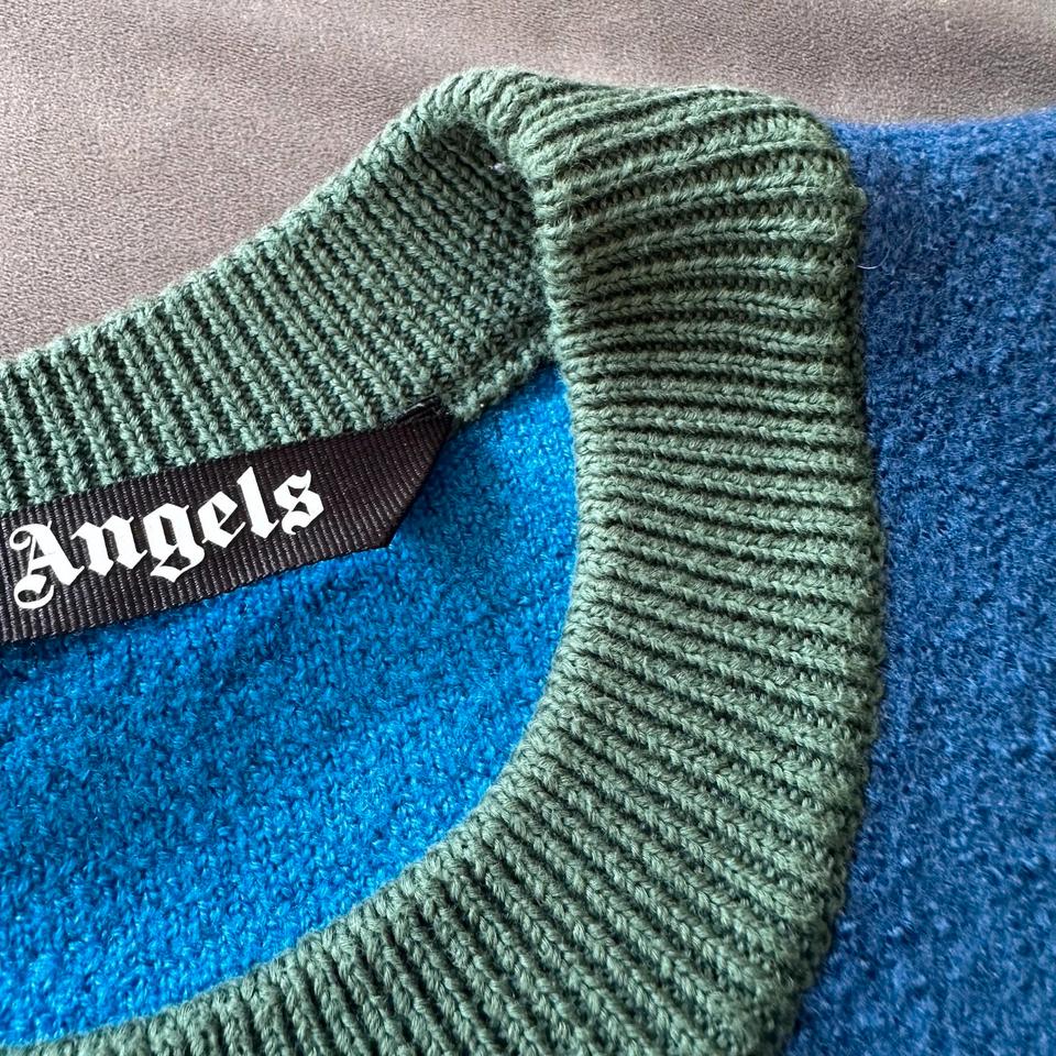 Palm Angels Pullover Cropped Wool-Jacquard Sweater
