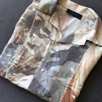 Amiri Hemd aus 100% Seide Patchwork Camo Italy Silk