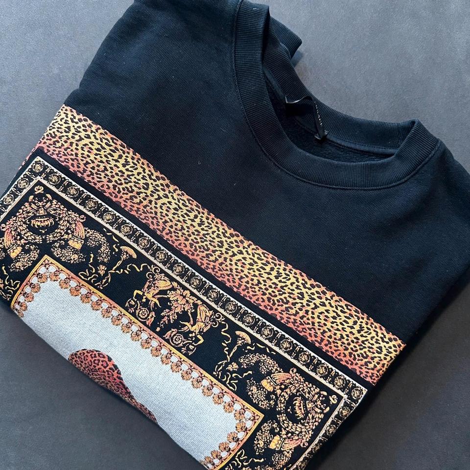 Versace Mainline Sweatshirt Leopard Baroque Medusa Italy CLG