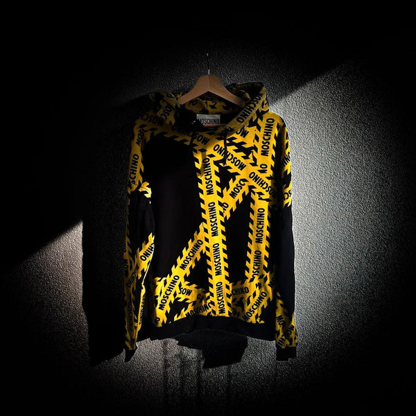 Moschino Mainline Hoodie Caution Tape Italy Pullover Milano