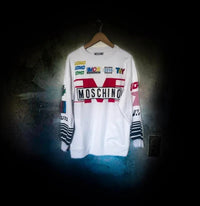 Moschino Mainline Sweatshirt Racer White Made in Portuga