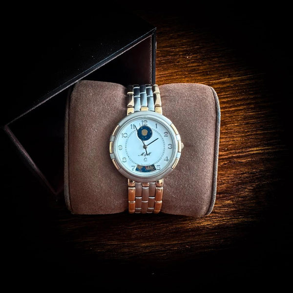 M&M Uhr Swiss Made Starsign Sternzeichen Mondphase Rar Edition