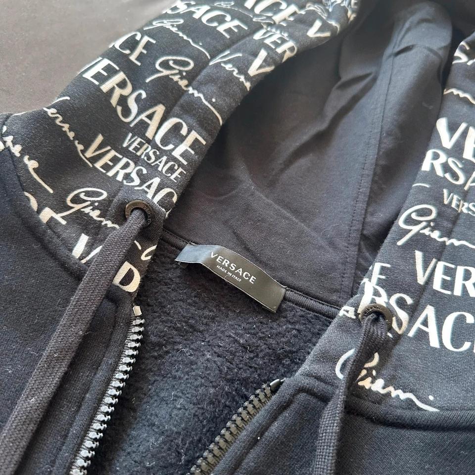 Versace Mainline Hoodie mit Logo Kontrastärmeln Gianni Versace