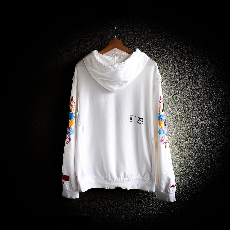 Heron Preston Hoodie Pullover Organic Cotton Tribal Wiza