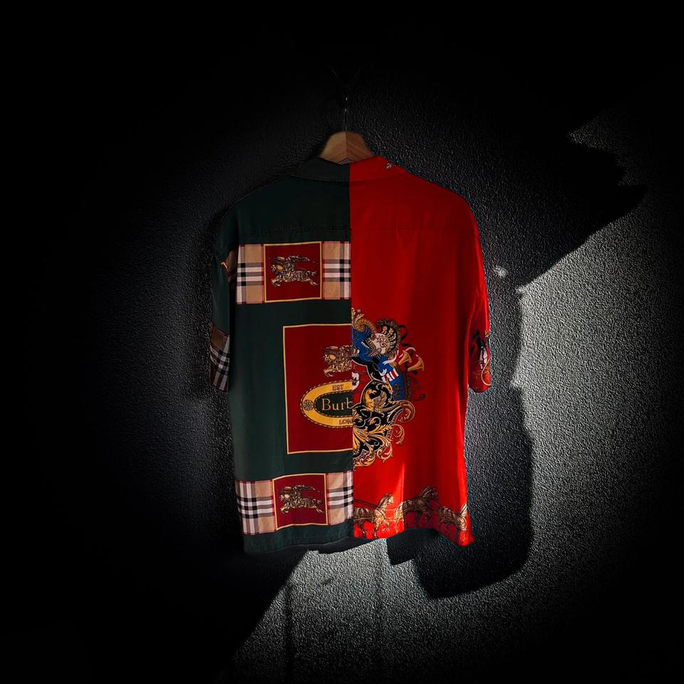 Burberry Hemd Seide Baroque all over print patchwork Italy