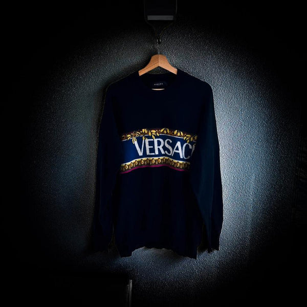 Versace Mainline Pullover Heavy Knit Logo Baroque Medusa