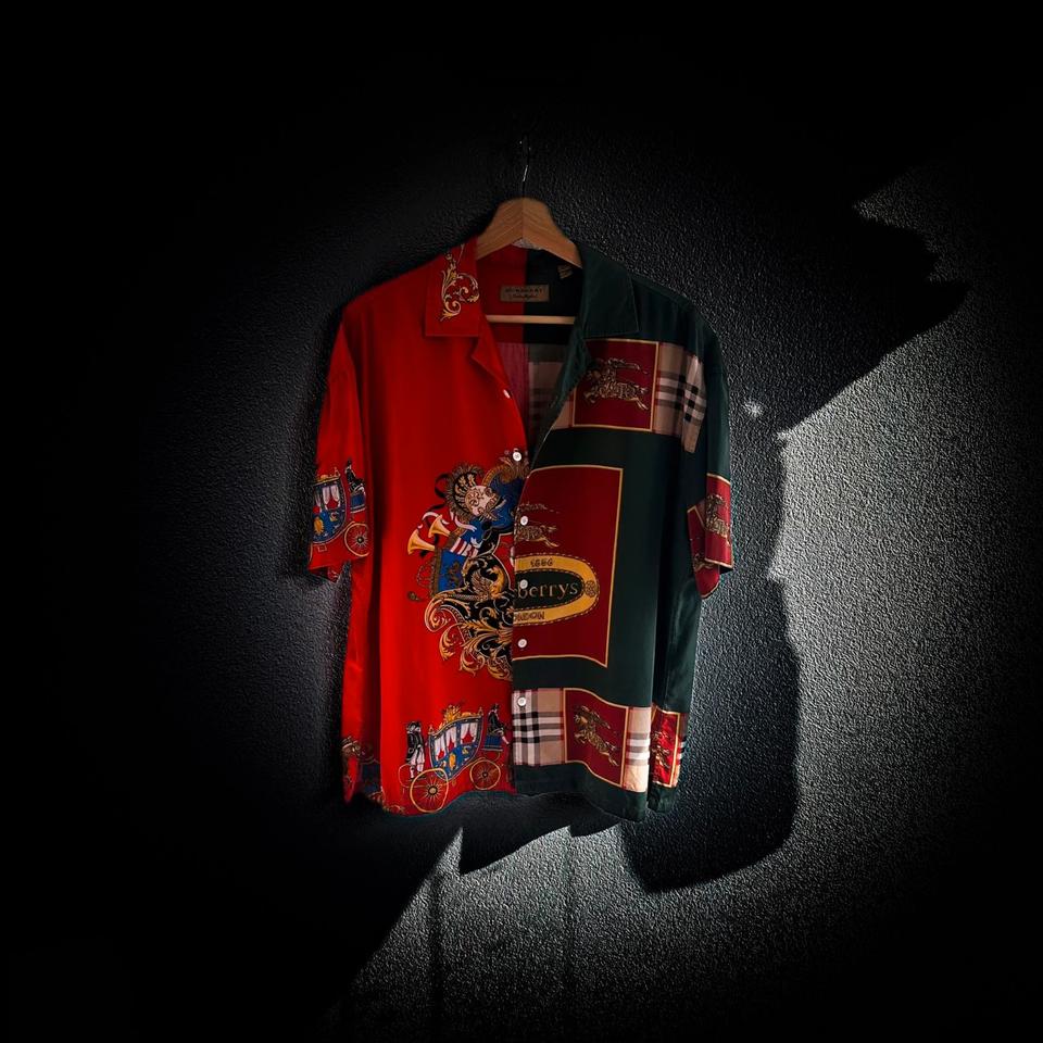Burberry Hemd Seide Baroque all over print patchwork Italy