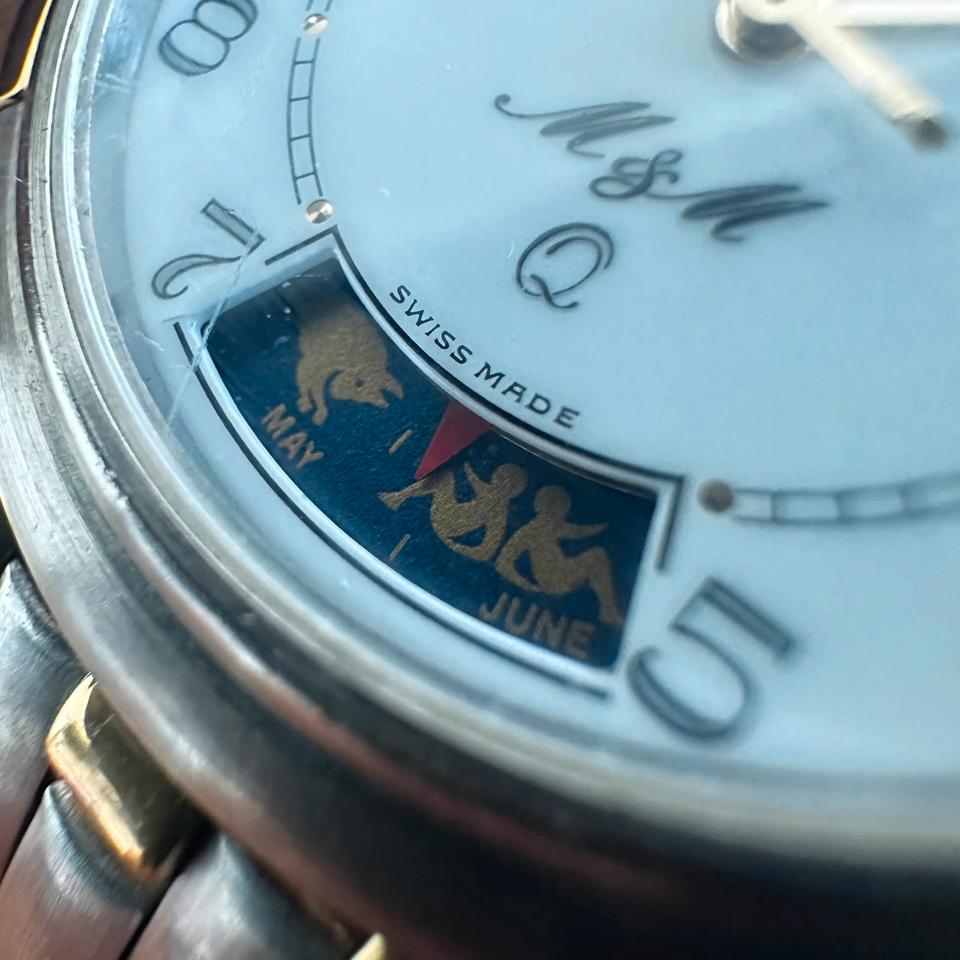 M&M Uhr Swiss Made Starsign Sternzeichen Mondphase Rar Edition