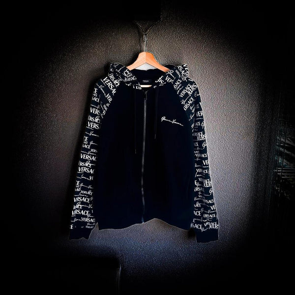 Versace Mainline Hoodie mit Logo Kontrastärmeln Gianni Versace