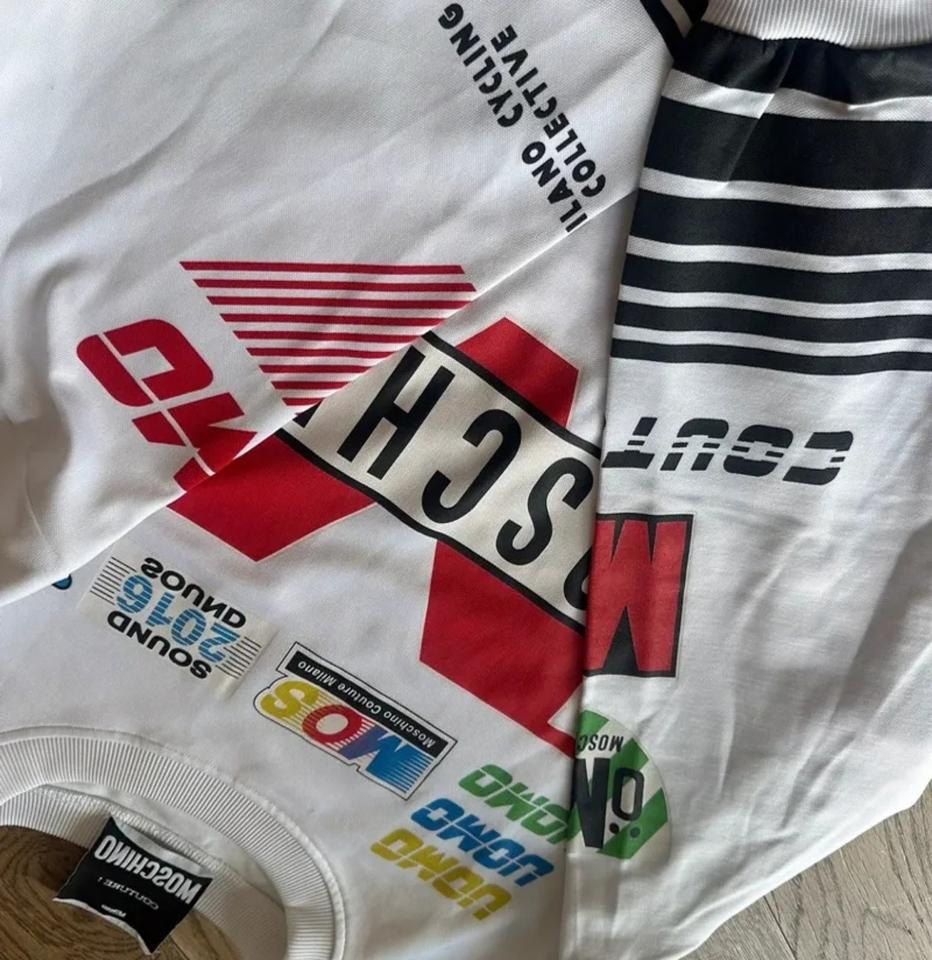 Moschino Mainline Sweatshirt Racer White Made in Portuga