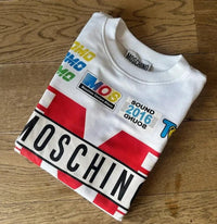 Moschino Mainline Sweatshirt Racer White Made in Portuga