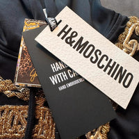 Moschino X H&M Hoodie Hand embroided gold Chain Limited