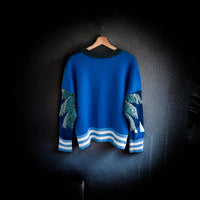 Palm Angels Pullover Cropped Wool-Jacquard Sweater
