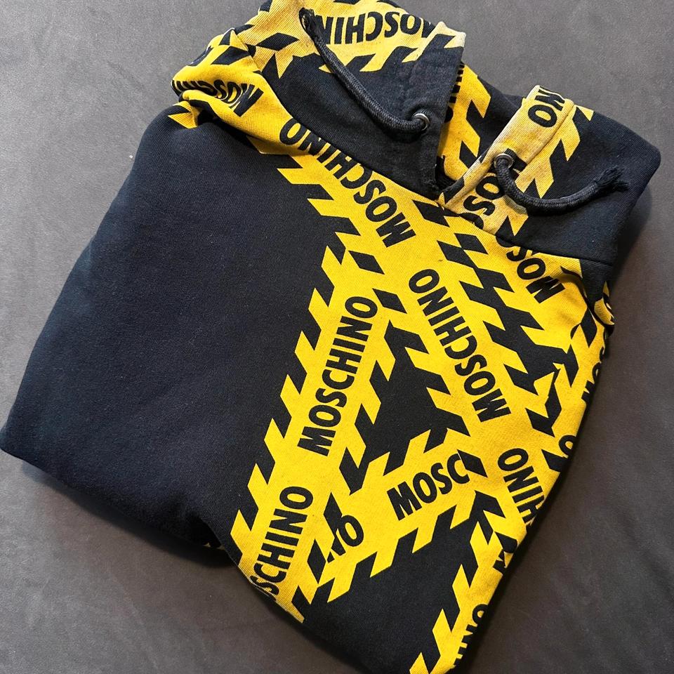 Moschino Mainline Hoodie Caution Tape Italy Pullover Milano
