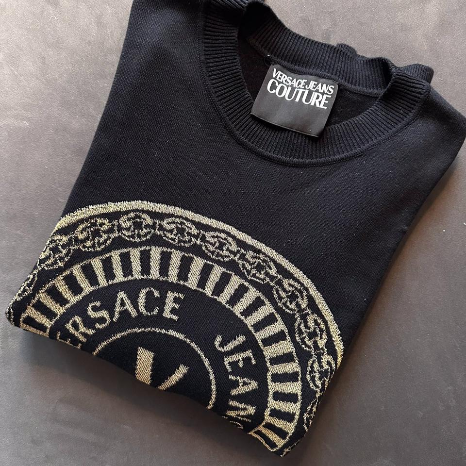Versace Jeans Couture Pullover Logo Knitted Gold Oro CLG