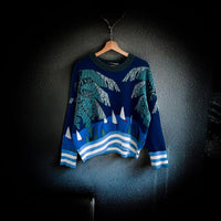 Palm Angels Pullover Cropped Wool-Jacquard Sweater