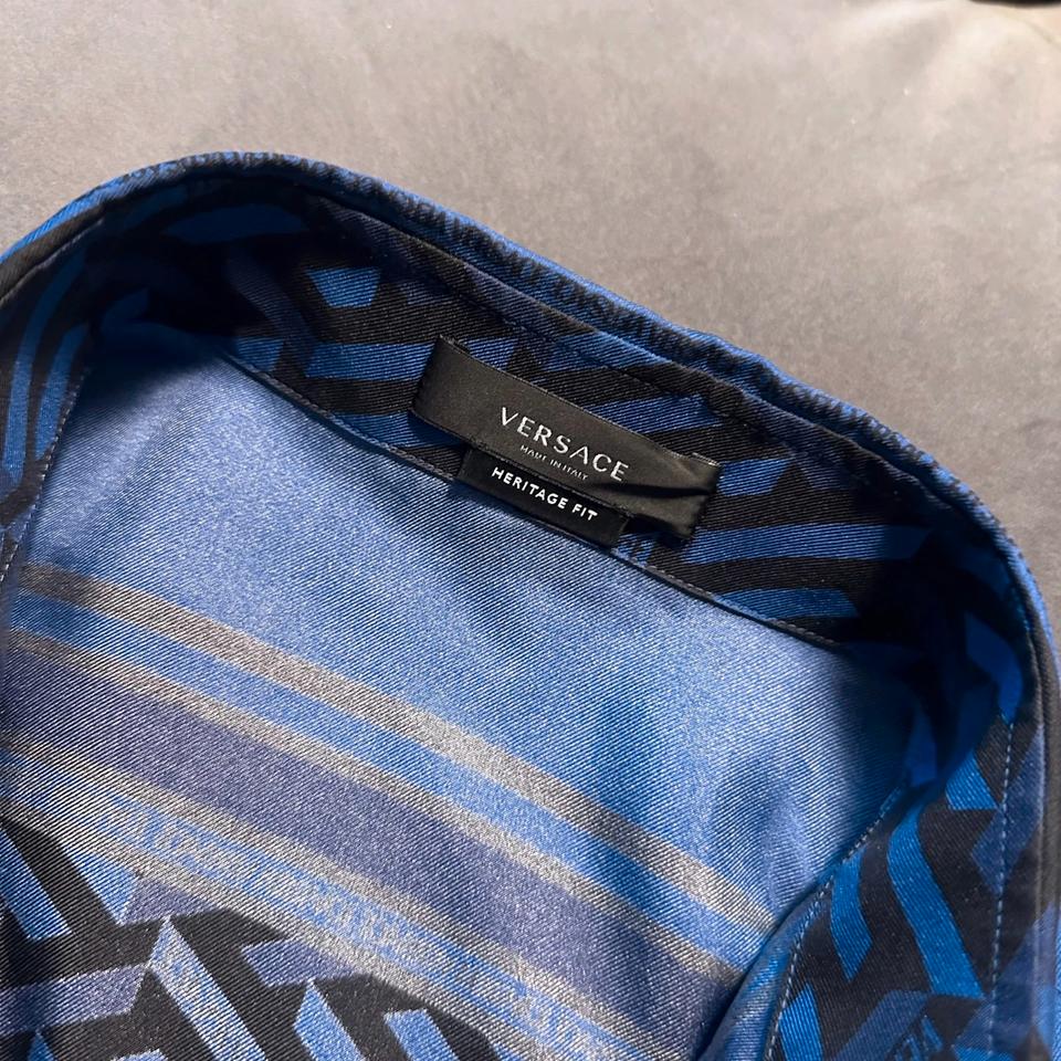 Versace Mainline Hemd Seide Baroque Greca Medusa Italy