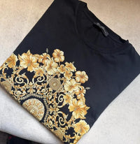 Versace Mainline Medusa T-Shirt Baroque Gold Italy NFC