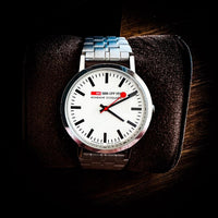 Modaine Eco Quartz Uhr Swiss Bahnhofsuhr SBB Bauhaus ETA