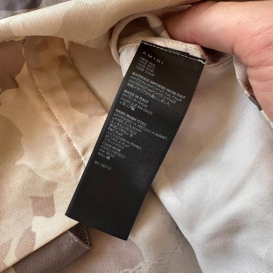 Amiri Hemd aus 100% Seide Patchwork Camo Italy Silk