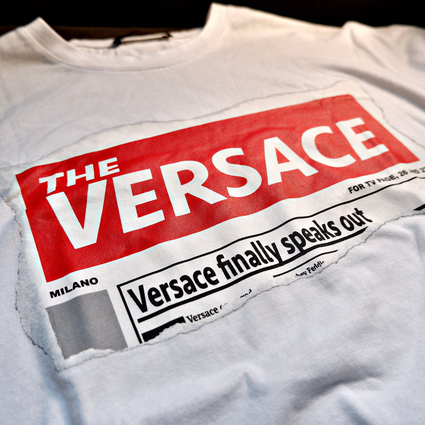 Versace Mainline T-Shirt Newspaper Tabloid