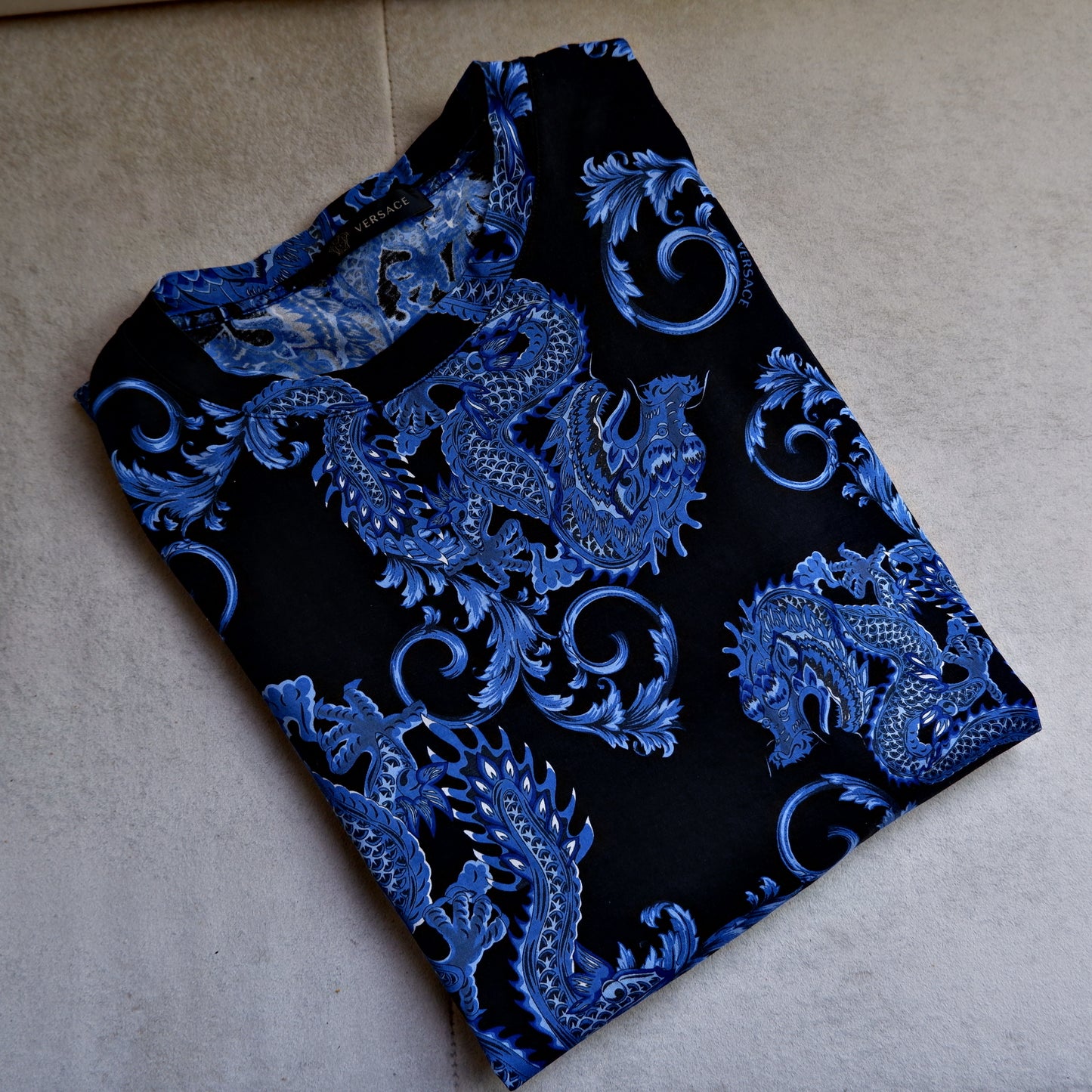 Versace Mainline T-shirt Blue Dragon