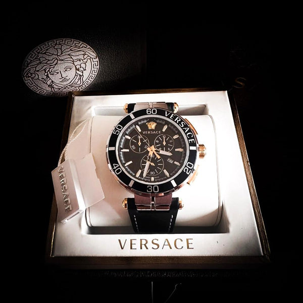 Versace Mainline Greca Chrono Uhr Medusa Full Set Swiss