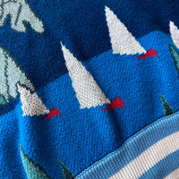 Palm Angels Pullover Cropped Wool-Jacquard Sweater