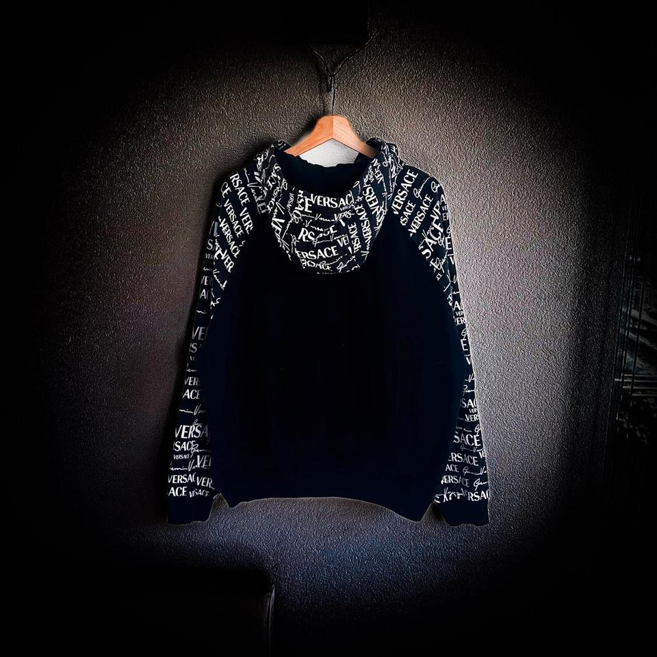 Versace Mainline Hoodie mit Logo Kontrastärmeln Gianni Versace
