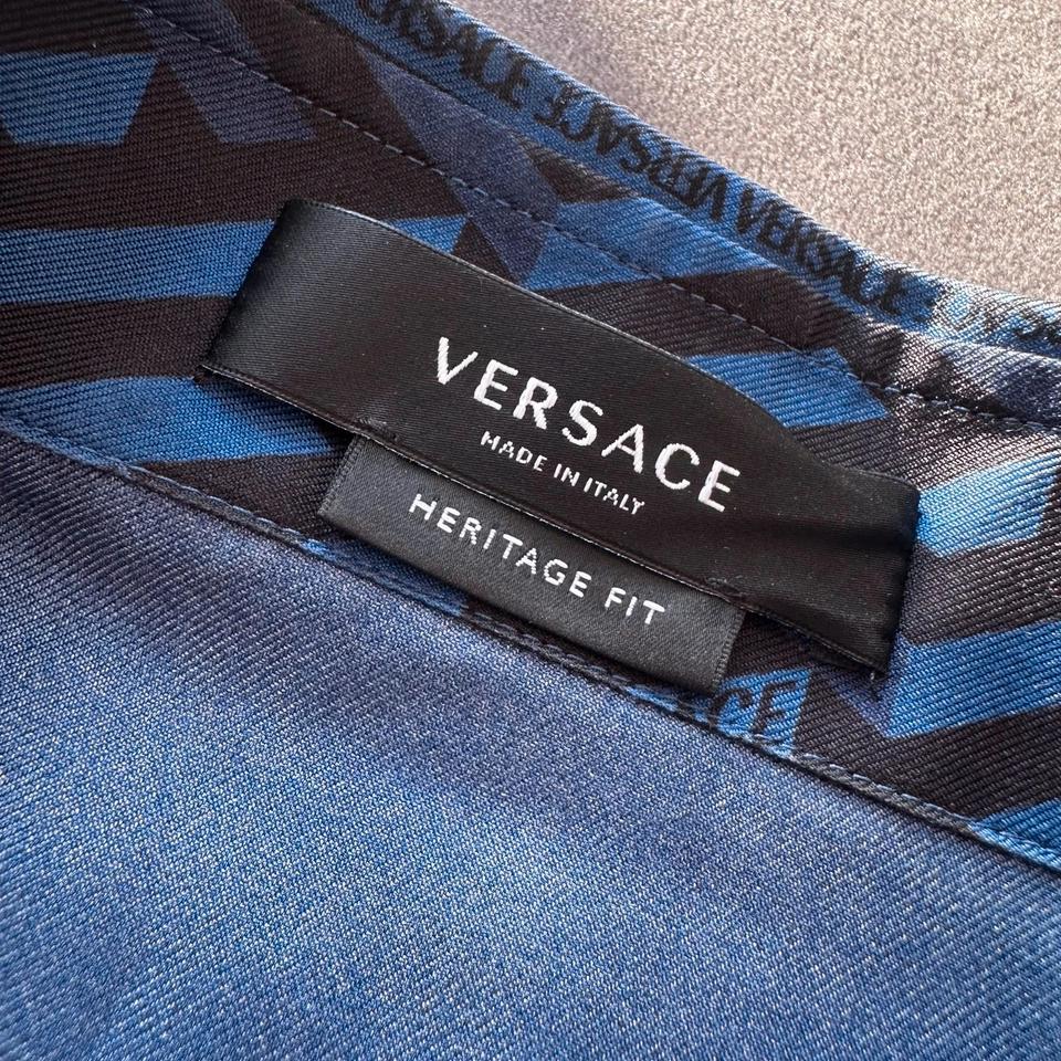 Versace Mainline Hemd Seide Baroque Greca Medusa Italy