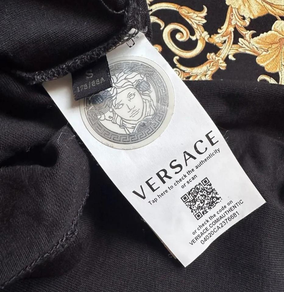 Versace Mainline Medusa T-Shirt Baroque Gold Italy NFC