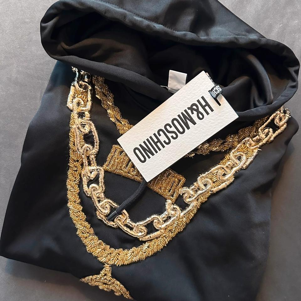 Moschino X H&M Hoodie Hand embroided gold Chain Limited