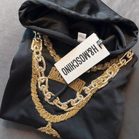 Moschino X H&M Hoodie Hand embroided gold Chain Limited