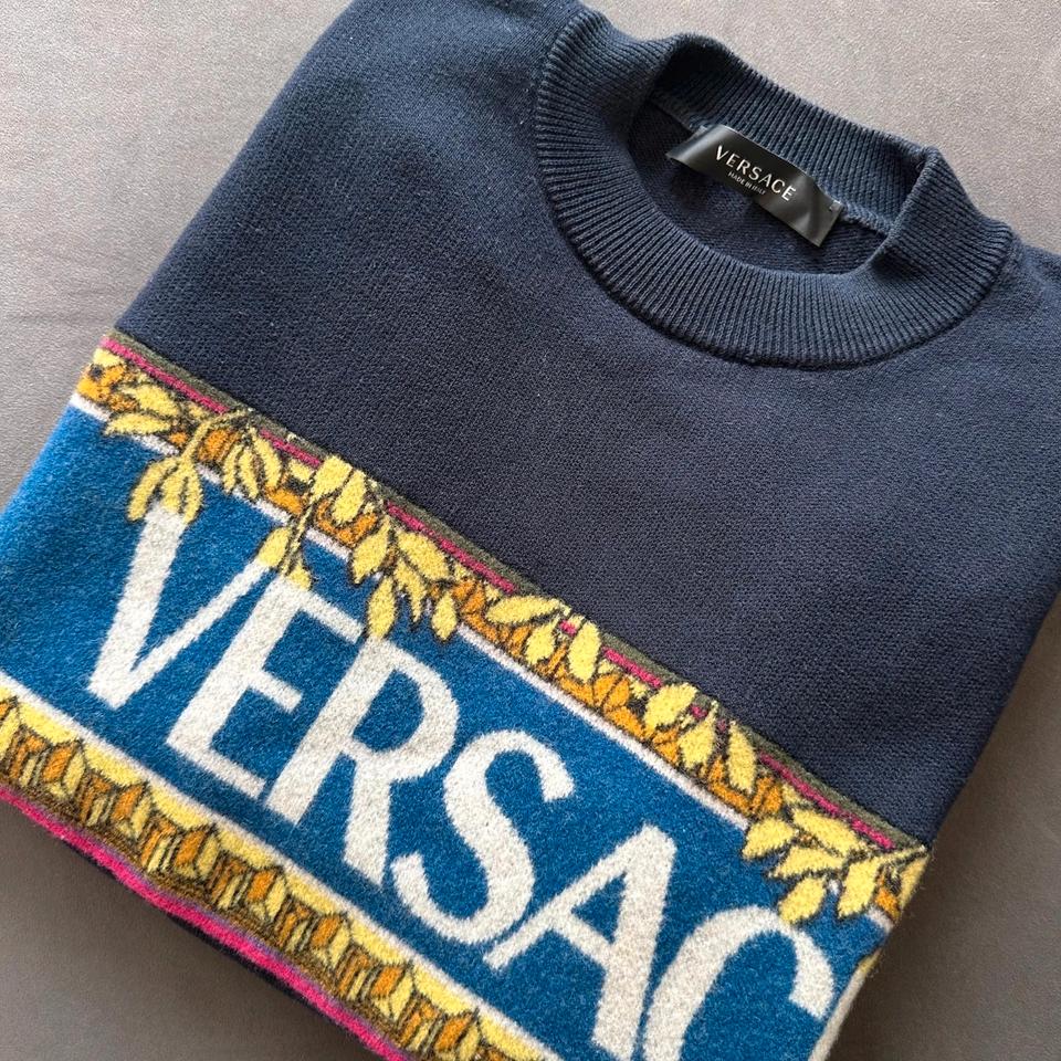 Versace Mainline Pullover Heavy Knit Logo Baroque Medusa