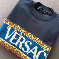 Versace Mainline Pullover Heavy Knit Logo Baroque Medusa