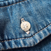 MSGM Jeans Hemd Milano Logo Italy