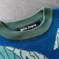 Palm Angels Pullover Cropped Wool-Jacquard Sweater