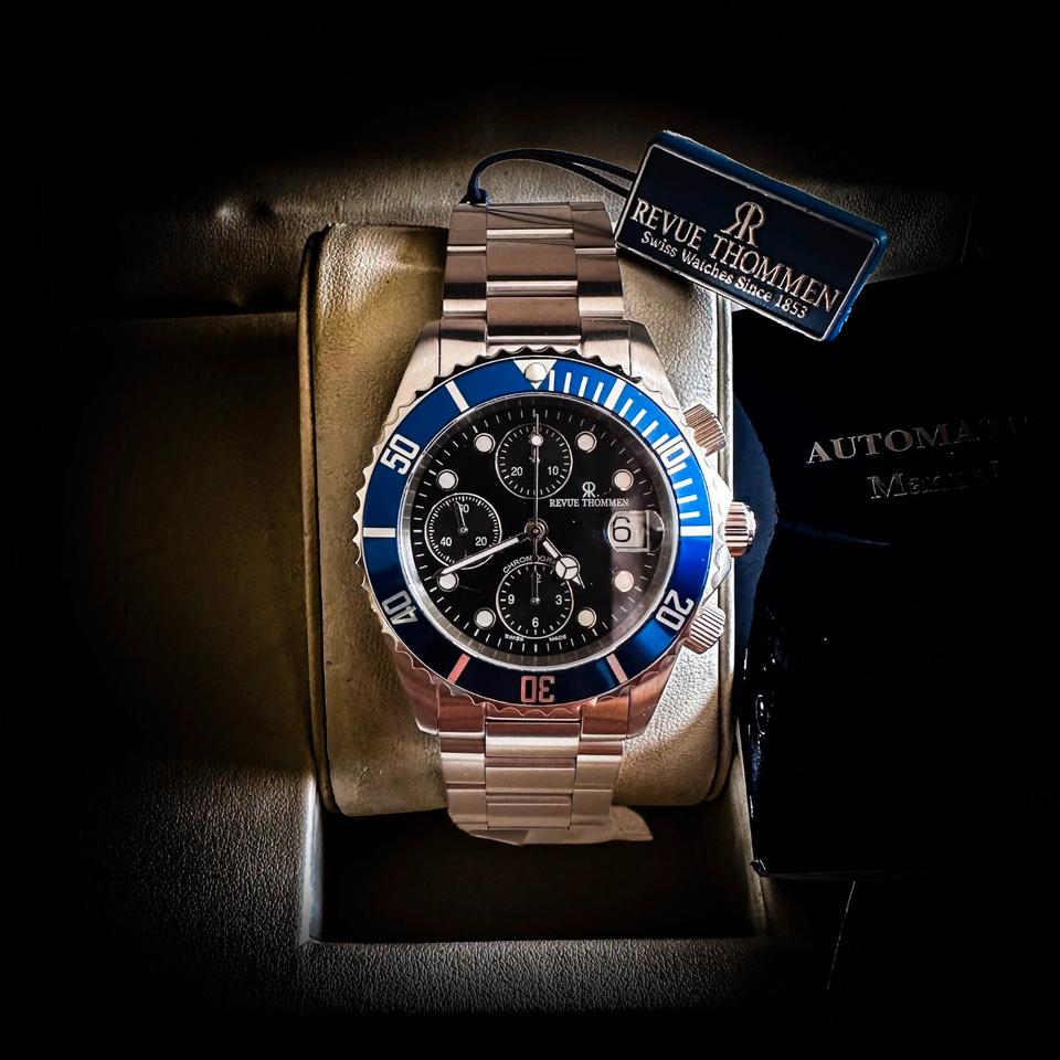 Revue Thommen Chronograph Diver Automatik Swiss Full Set