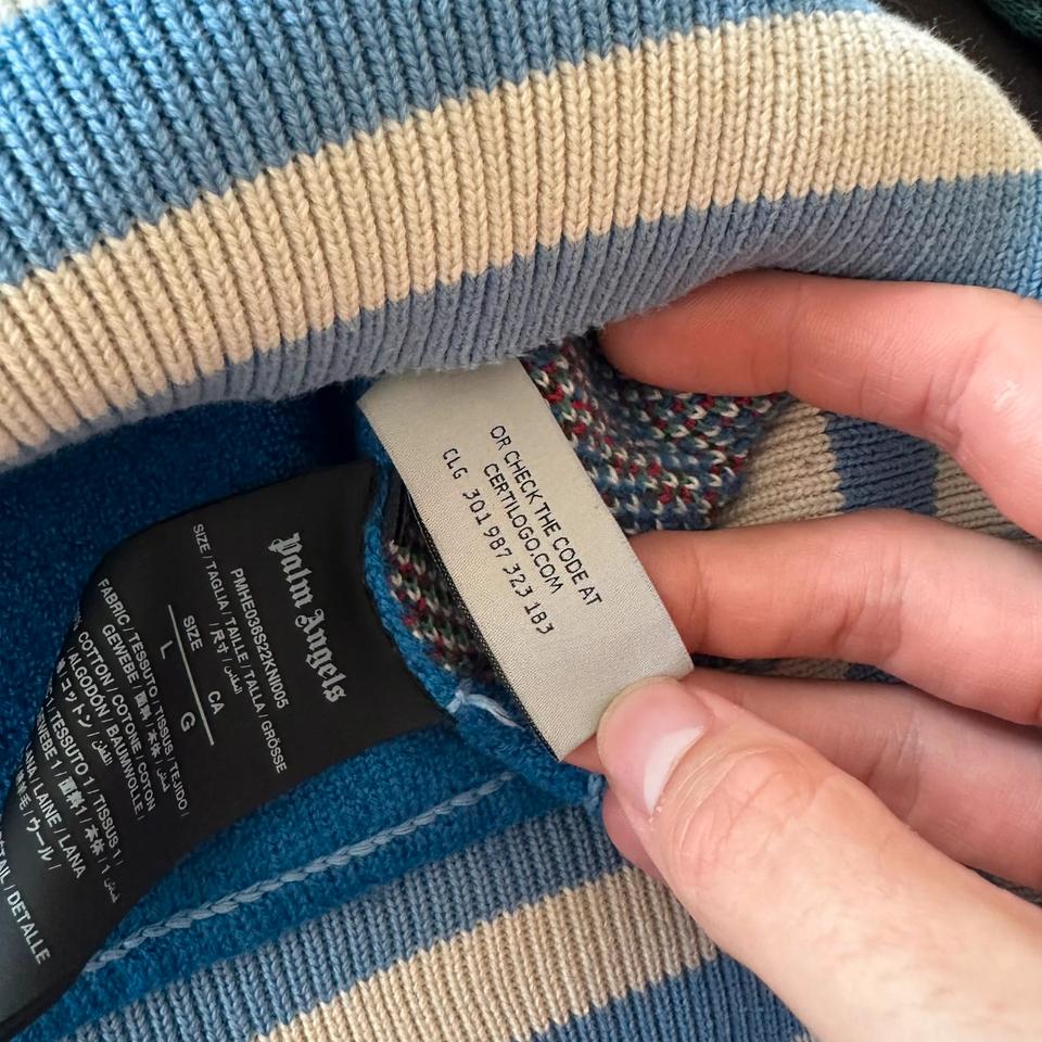 Palm Angels Pullover Cropped Wool-Jacquard Sweater
