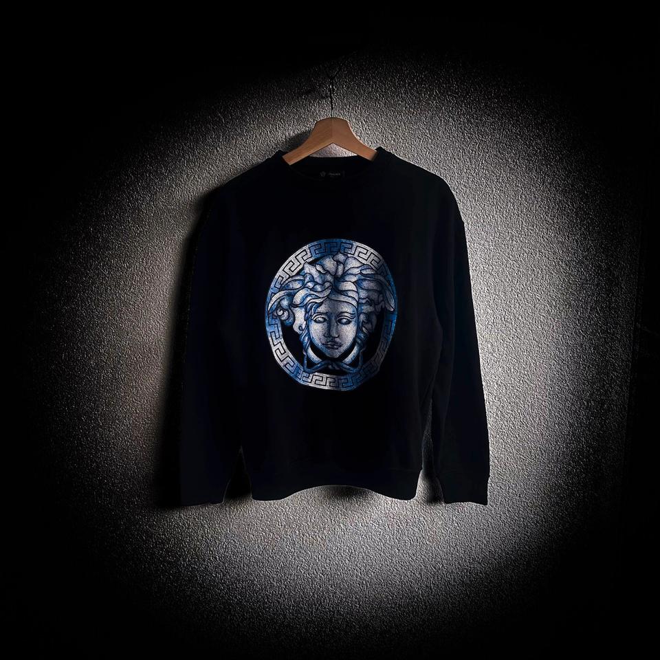 Versace Mainline Medusa Mosaik Sweatshirt Baroque Greca Italy