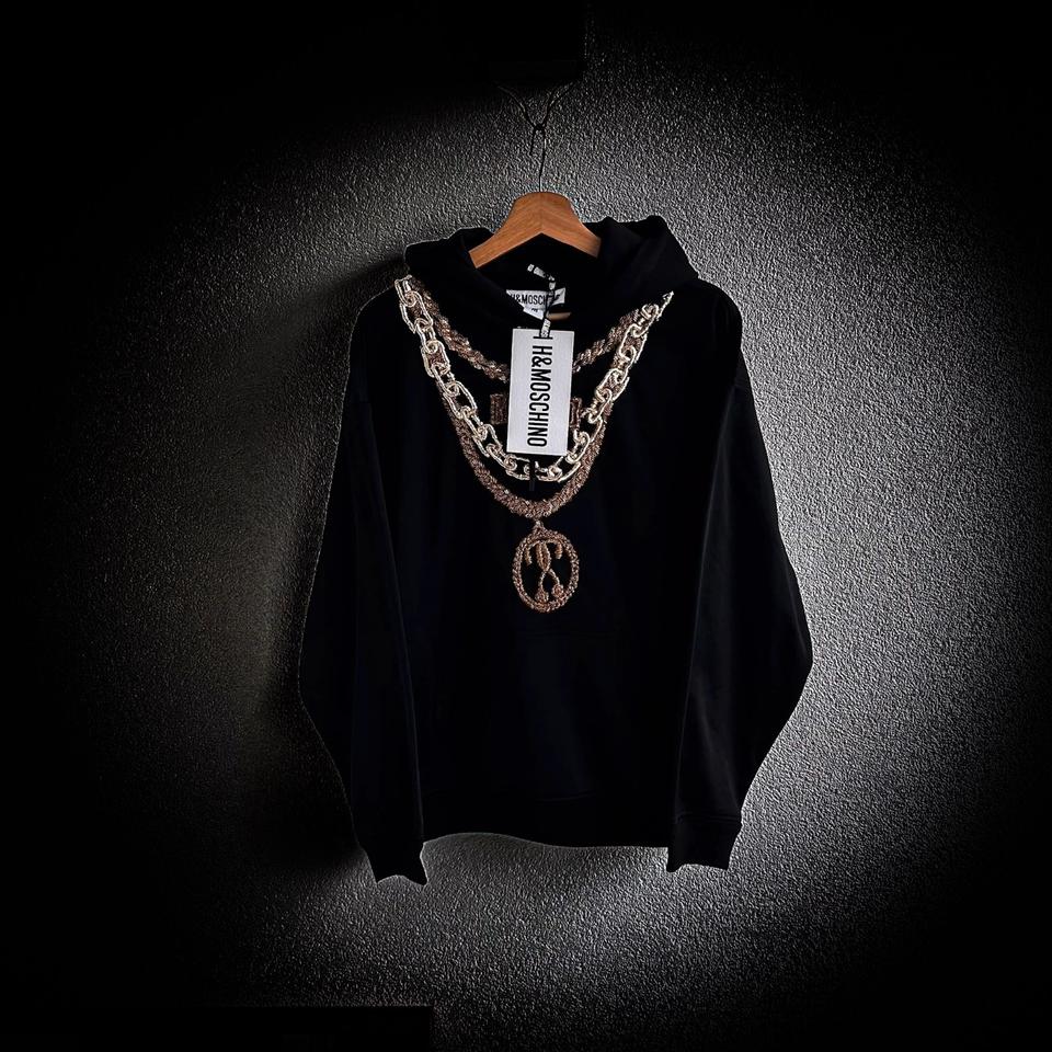 Moschino X H&M Hoodie Hand embroided gold Chain Limited