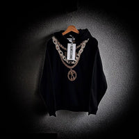 Moschino X H&M Hoodie Hand embroided gold Chain Limited