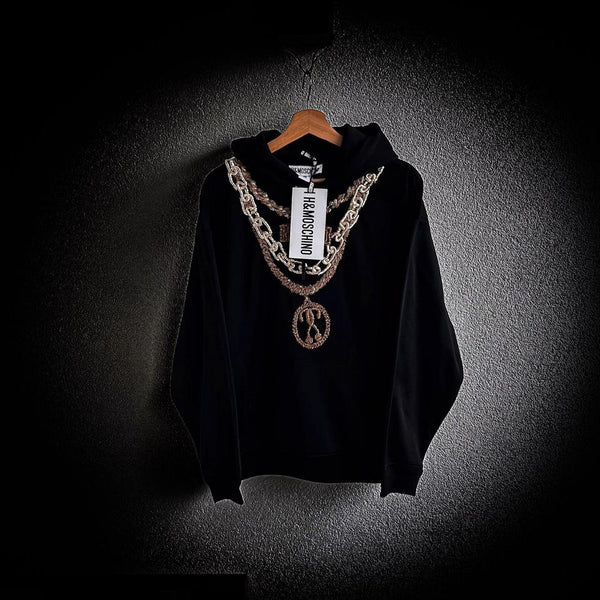 Moschino X H&M Hoodie Hand embroided gold Chain Limited