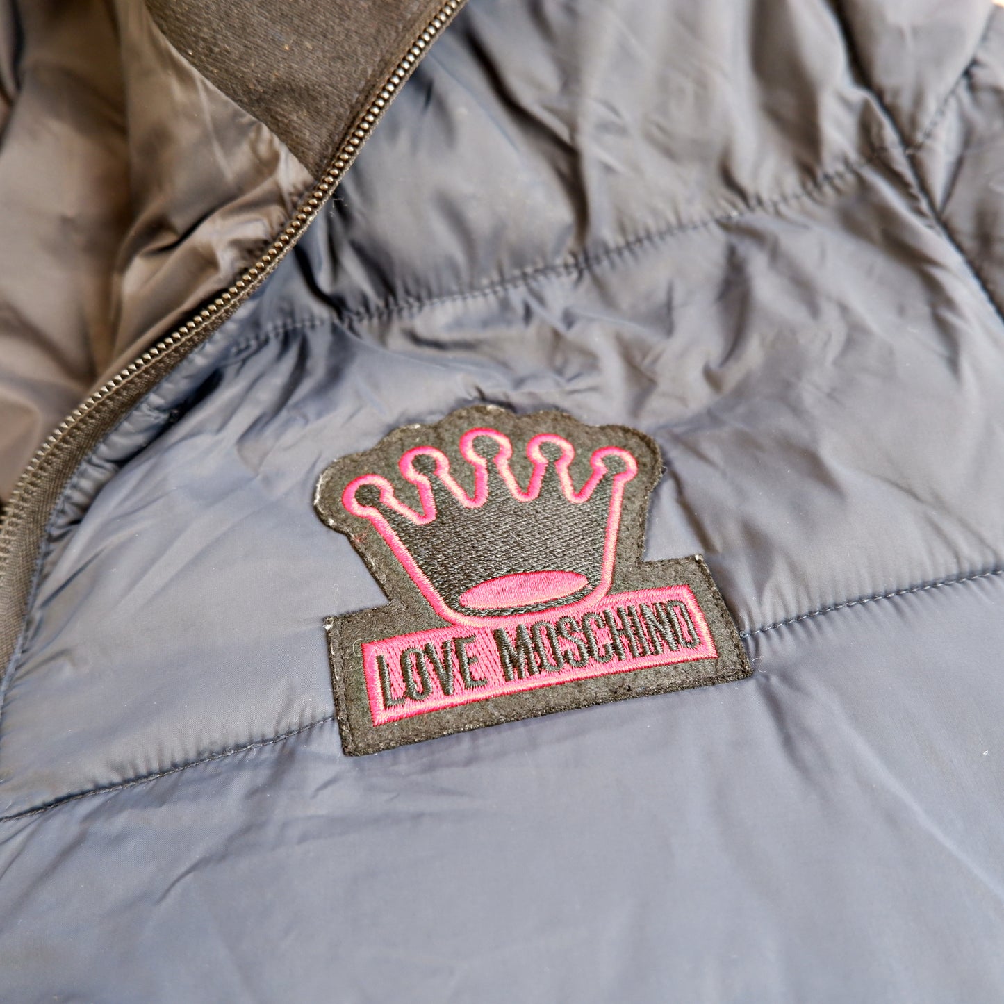 Love Moschino Puffer Jacke mit Brust Logo